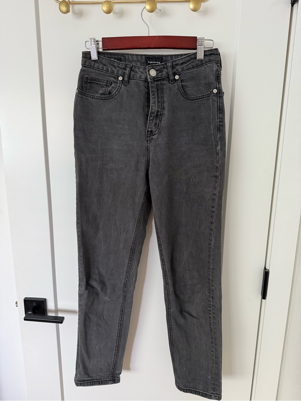 Frank & Oak Women's Stevie High-Rise Jeans - Charcoal Gray